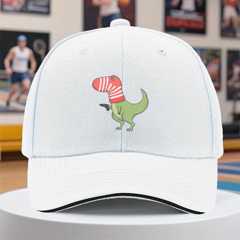 Lustige T-Rex-Dinosaurier-Baseballkappe mit rotem Sockenprint, atmungsaktive Polyester-Snapback-Mütze für Outdoor, Street Dance