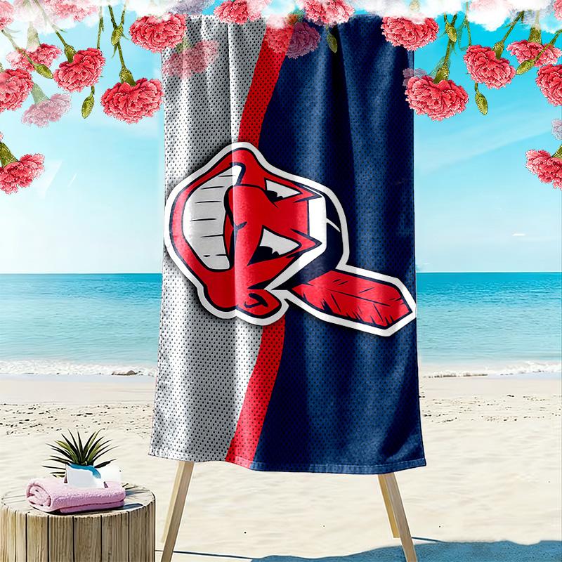 Cleveland Indians Print Beach Towel, Large Soft Quick Dry Towel for Beach Camping Swimming