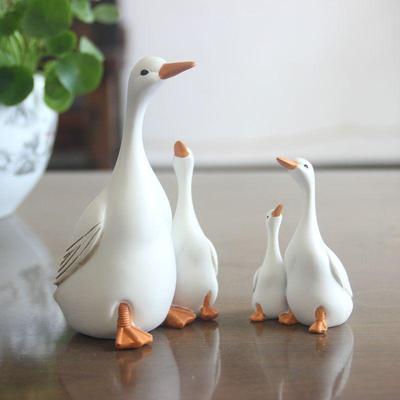 Mother and Child Duck Garden Resin Ornament for Courtyard Decoration