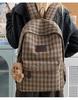 Mori Style Plaid Tweed Backpack: Versatile, Large-Capacity School Bag for Junior High Students