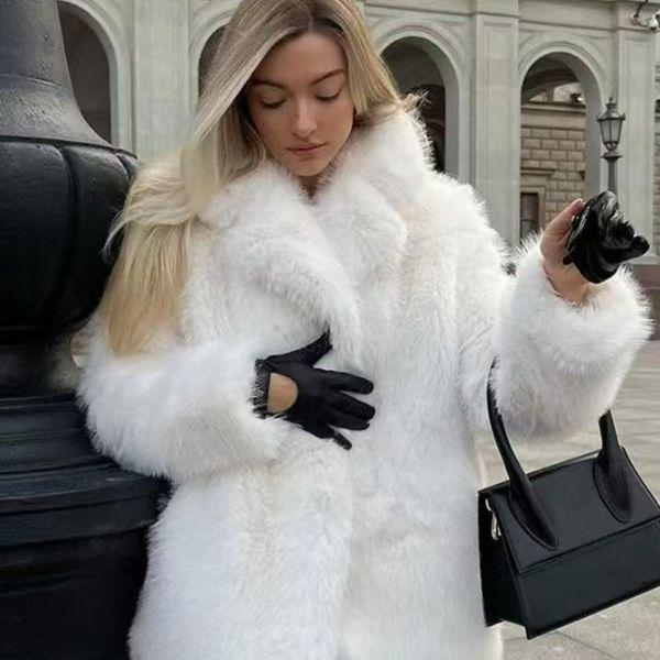Fur Jacket, Suit Collar, Imitation Fox Fur Top, Loose Fashion Coat, Thickened Winter New