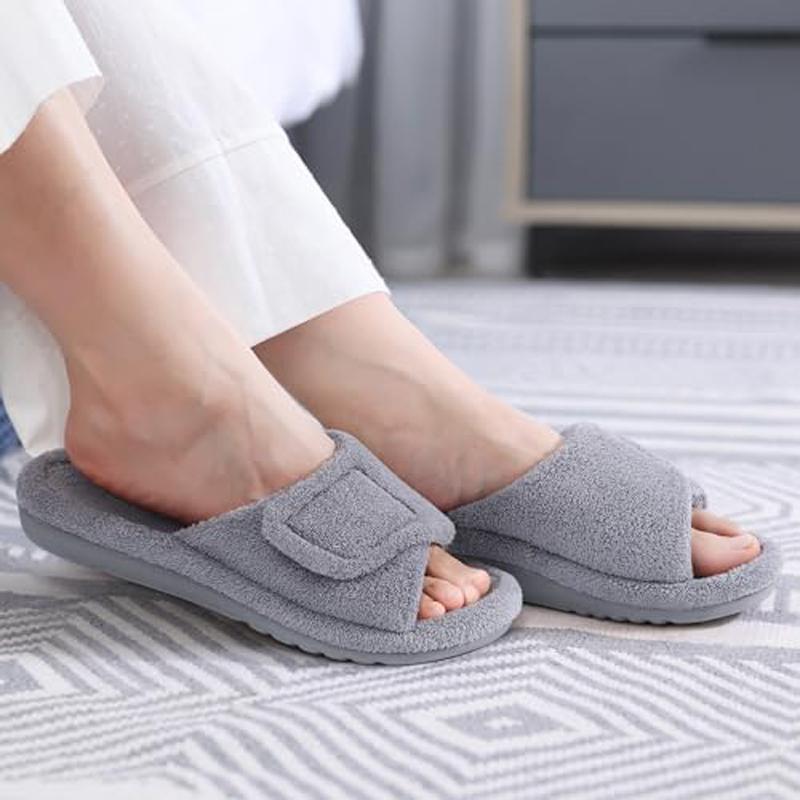 Pantoufles d'hiver Litfun en polaire corail pour femmes avec soutien de la voûte plantaire, pantoufles orthopédiques chaudes et confortables à fourrure, antidérapantes pour fasciite plantaire