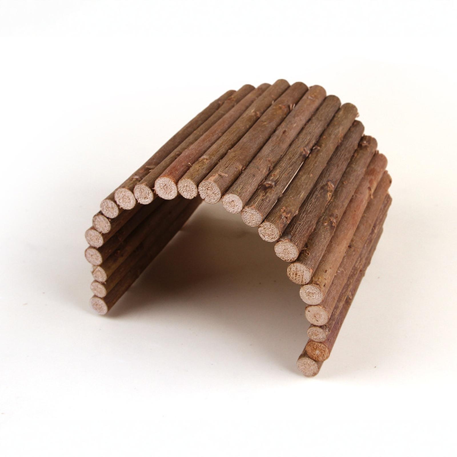 Ветвистая Арка-Игрушка для Хомяка, Жевательная Лестница для Лазания, Заборчик для Сирийского Хомяка, Точилка для Зубов, Игрушка для Клетки Питомца коричневый