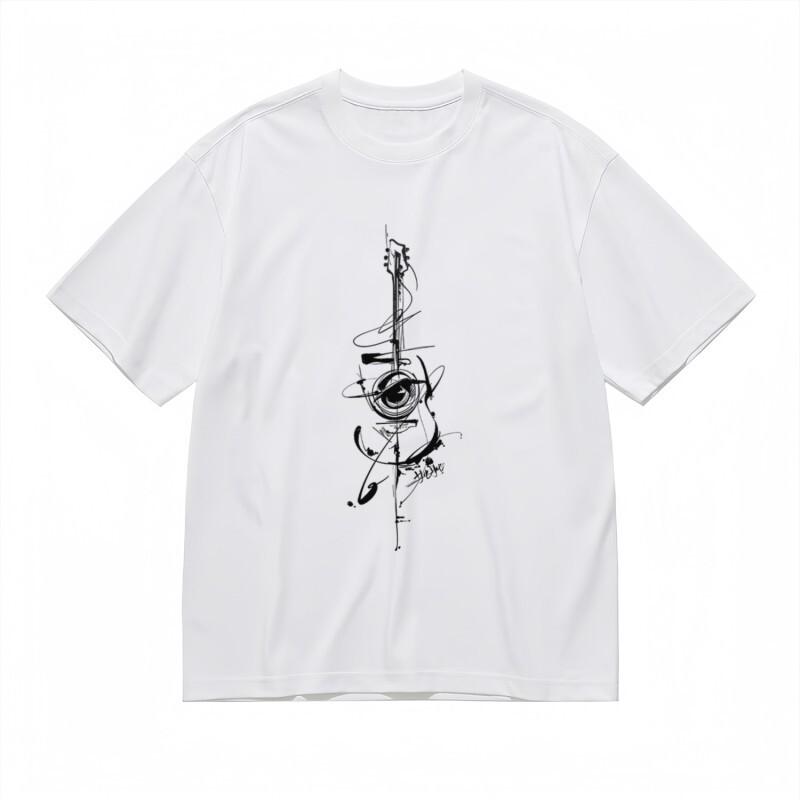

Men s Trend Classic T-Shirt Psychedelic Instrument with Vision Symbol Cotton Tee 3XL