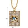 Egypt Iced Out Bling Oko Hórovo Přívěsek Zlatá Barva Nerezová Ocel Velký Čtvercový Náhrdelník pro Muže Egyptské Šperky Pánský Dárek 2025
