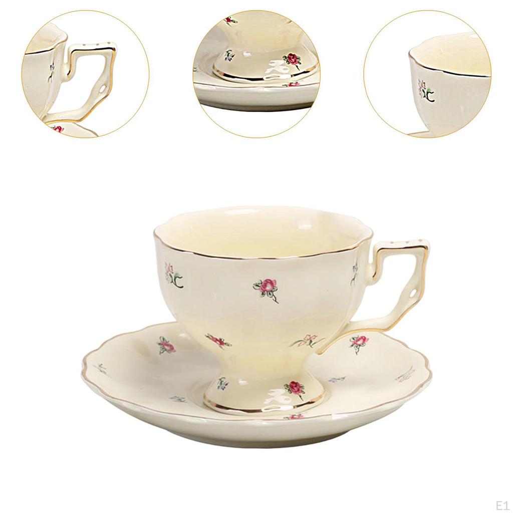 Ceramic Coffee Cup and Saucer Set Afternoon Tea Creative Gift for Family Friends Drinkware