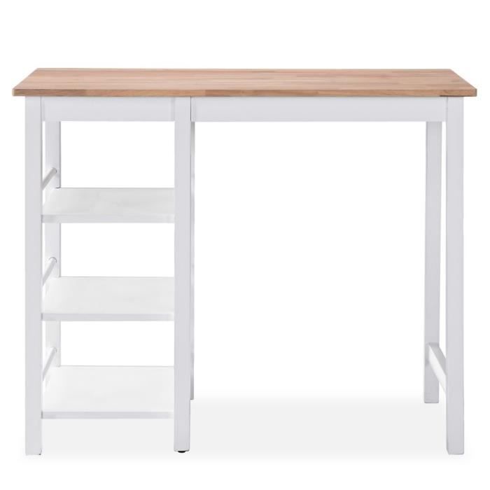 Ensemble de bar - vidaXL - 3 pcs - MDF - Blanc - 2 places - Rectangulaire