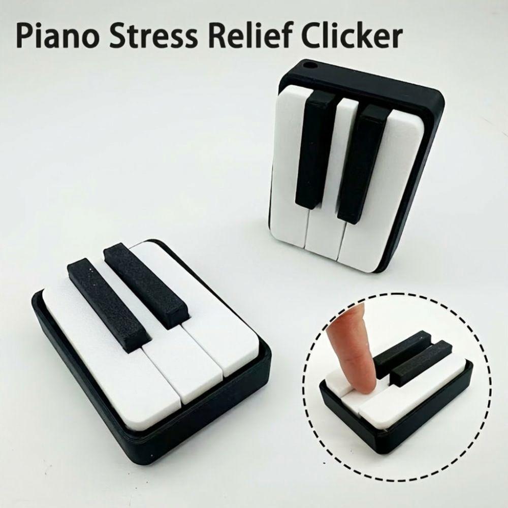 Novelty Piano Stress Clicker Keychain 5-key Press Piano Key Fidget Figurine Backpack