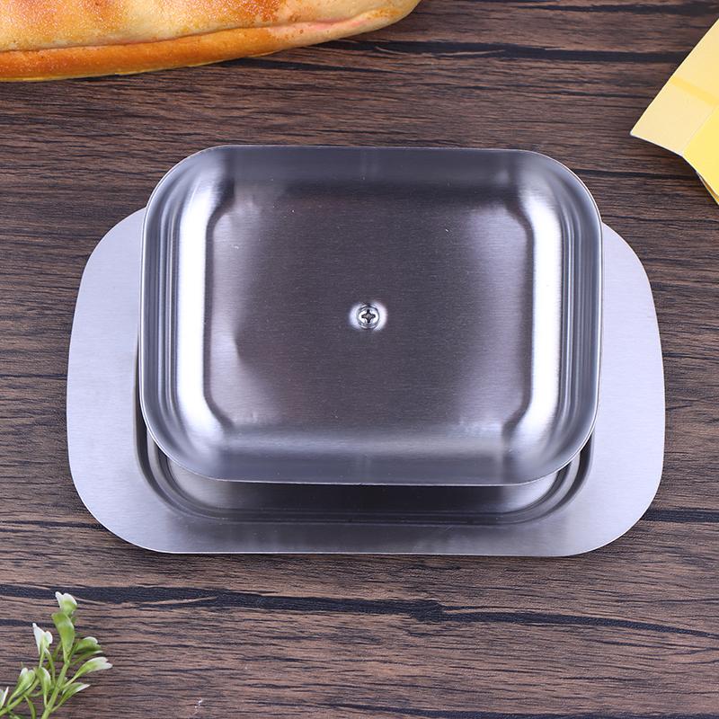 Stainless Steel Butter Dish With Lid Retro French Butter Box Storage Box Butter Tray Tableware Dessert Tray Kitchen Tableware