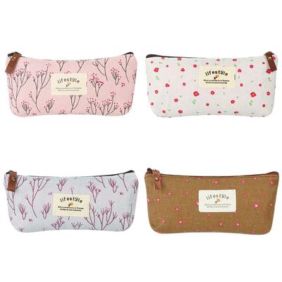 Accessories Pencil Box School Supplies Lovely Canvas Pastoral Floral Pencil Case Stationery Bag