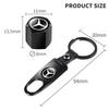 AABIH1 Car Wheel Tire Valve Stems Caps with car Keychain keyrings For Mercedes benz A B R G Class AMG GLK GLA CLA W204 W251 W176