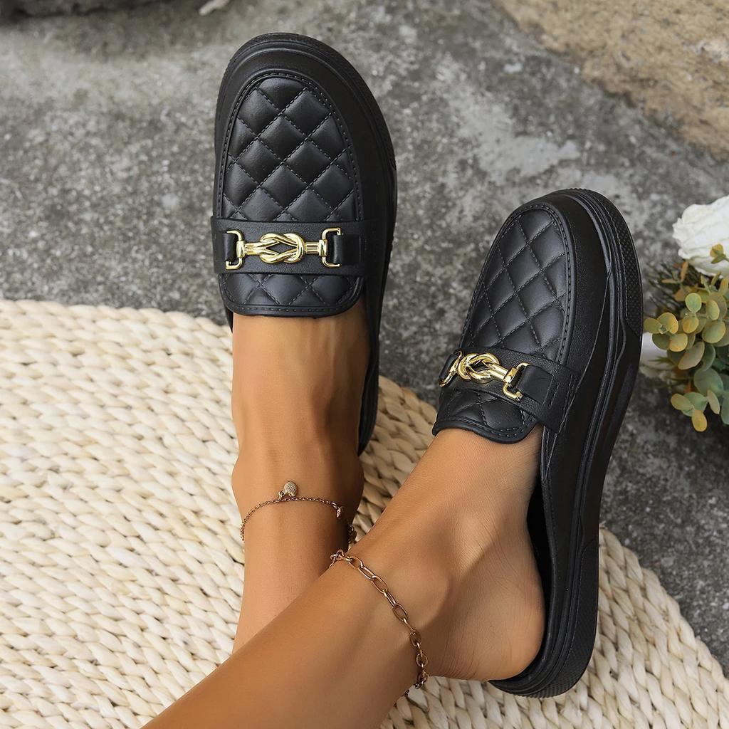 Fashion 2015 Women Spring Summer New PVC Fashion Home Casual Wear Thick Soled Women's Shoes Daily Round Head Half Sandals