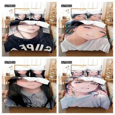 New Anime Girl Bedding Set Bedding Set Single Twin Full Queen King Size Bed Set Adult Kid Bedroom Duvetcover Sets Anime Bed