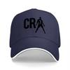 CR Fußballspieler Logo Schwarze Baseballkappe Unisex Verstellbare Sportkappe Mode Streetwear Accessoire für Fans und Athleten