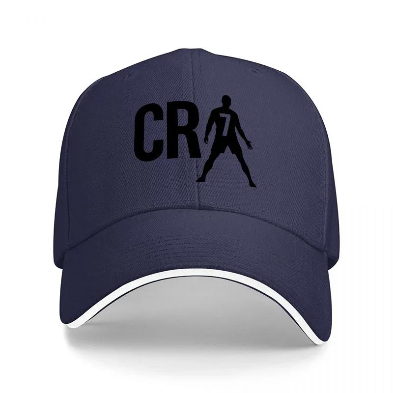 CR Fußballspieler Logo Schwarze Baseballkappe Unisex Verstellbare Sportkappe Mode Streetwear Accessoire für Fans und Athleten