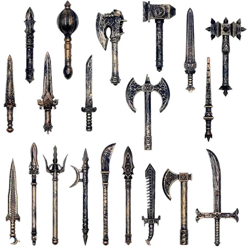 MOC Medieval Weapon Knight Building Block Accessories Character Helmet Hat Academic Gown Axe Sword Shield Brick Toy Gift K073