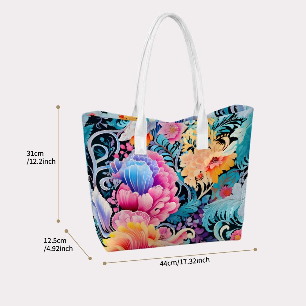 Vibrant Floral Fashion Tote Bag for Daily Carry