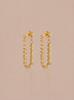 Elegant Diamond Chain Hoops, Gold Plated Women Earrings, Minimalist Anniversary Gift For Her