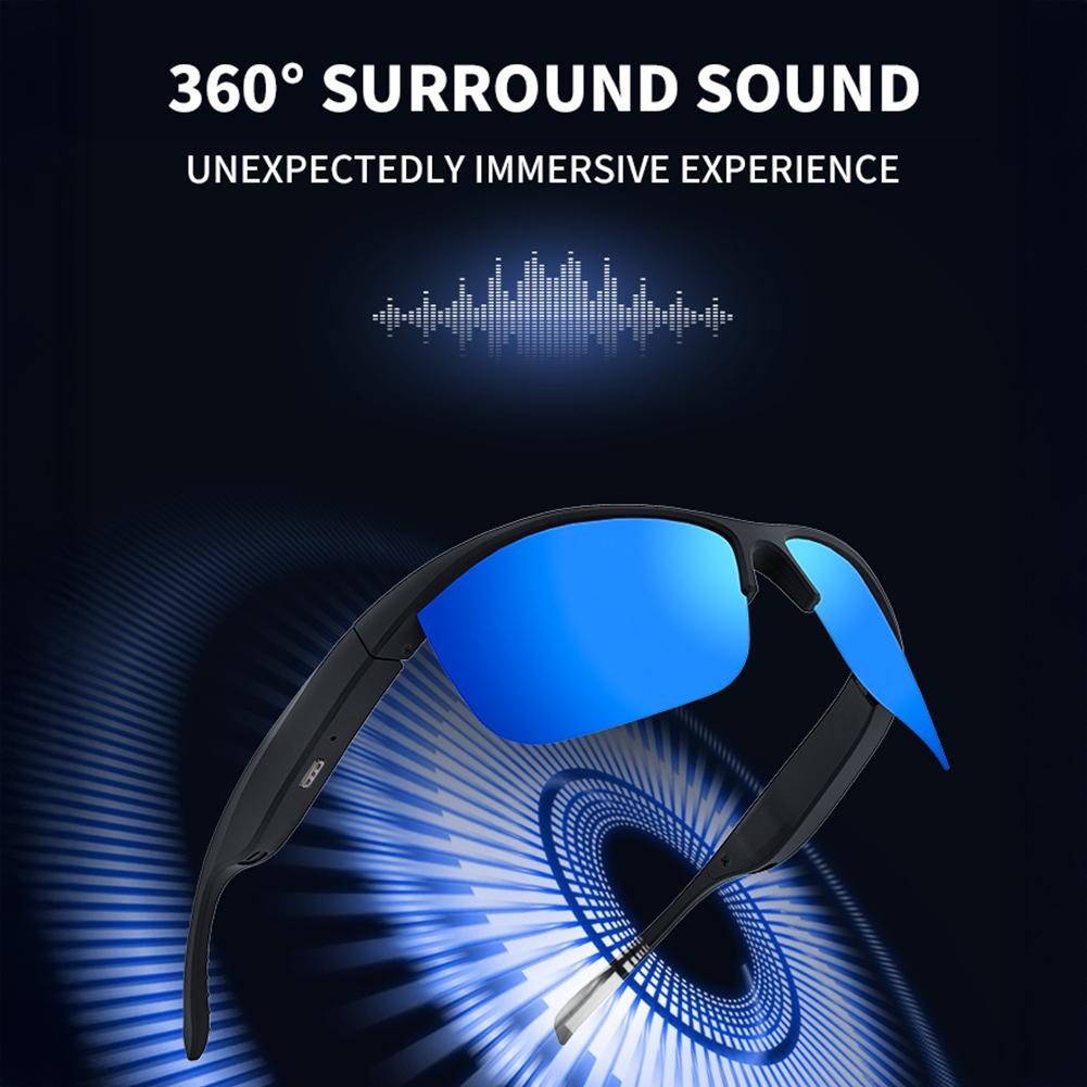 5,4 Zoll Smart-Bluetooth-Brille mit Anruf-/Musikfunktion, wasserdichte Sport-Ohrhörer mit langer Akkulaufzeit, Typ-C-Schnellladefunktion