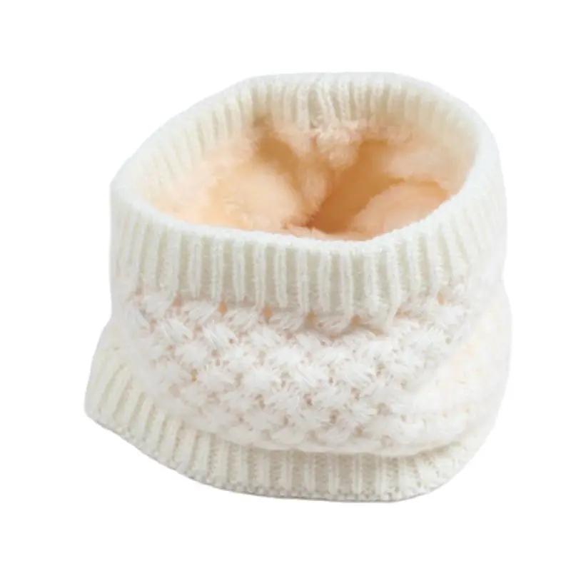 Men Women Winter Knitted Infinity Scarf Polar Fleece Neck Warmer Snood Extreme Warm for Youth Boys Girls