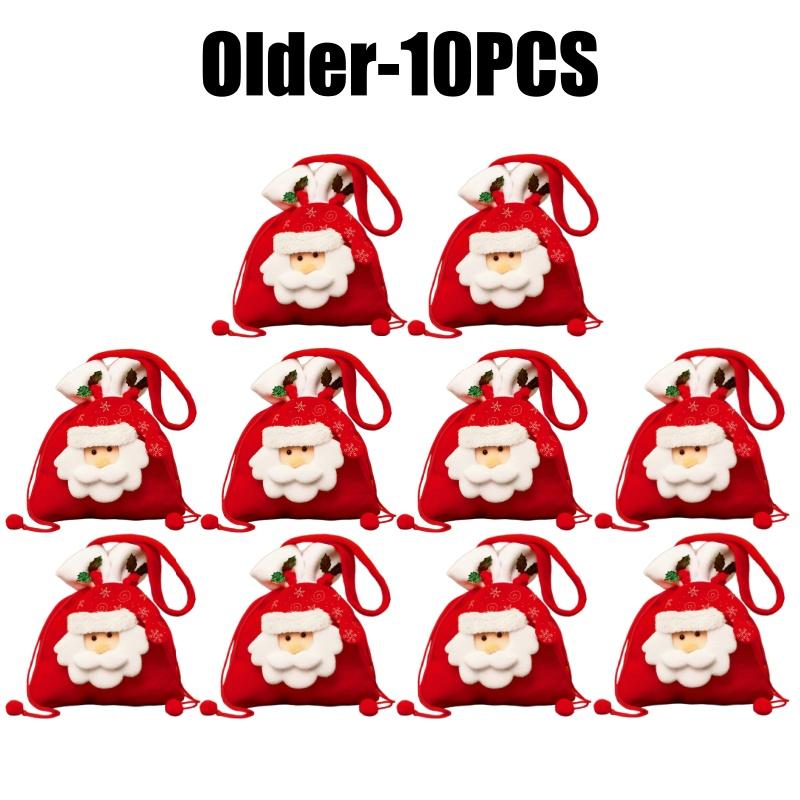 Christmas Apple Bag Reusable Gift Bag Drawstring Handbag for Christmas Eve Candy Favors Treat Pouch Holiday Present Sack