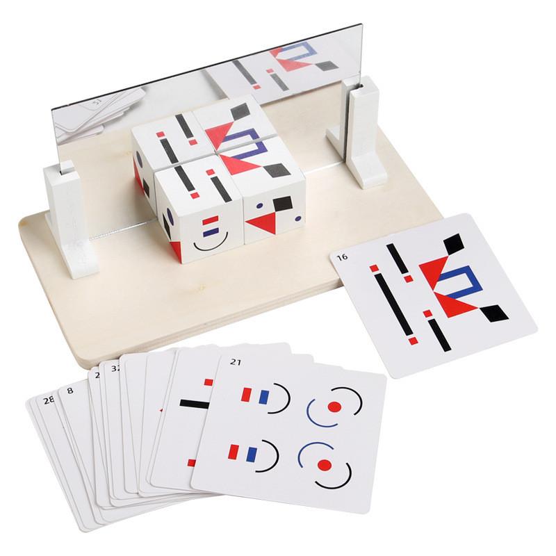 Geometric Puzzle Wooden Blocks Kid Thinking Skills Enhancer Activity Parentchild