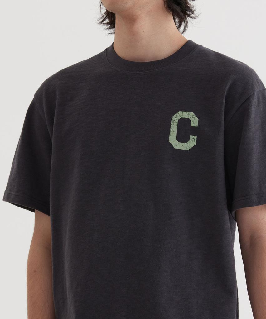 COVERNAT Slub Crack C Logo T-Shirt Charcoal