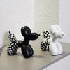 Karierte Ballonhund-Dekoration INS Leichte Figur Skulptur Tischdeko Regal Wohnzimmer Heimbüro Dekor Zubehör Moderne Kunst Geschenk