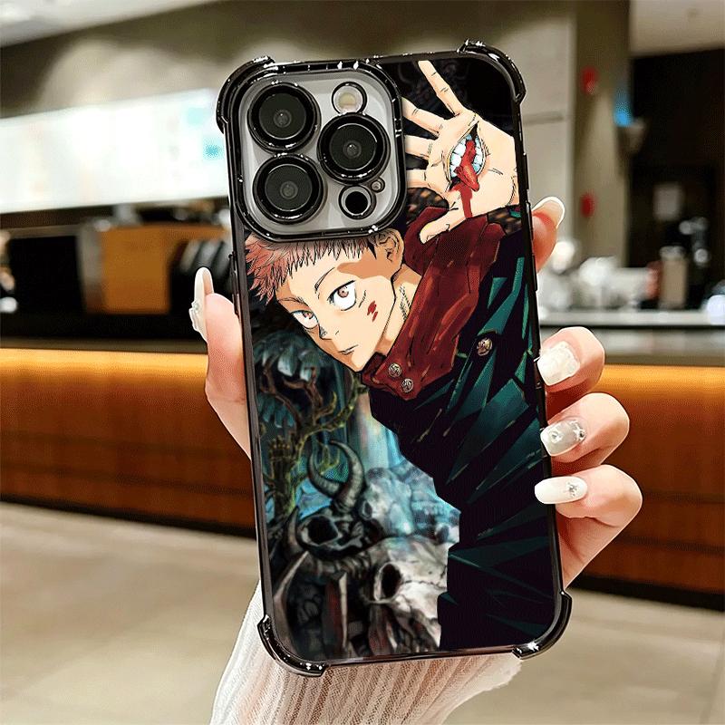 Anime Itadori Yuji JUJUSU Soft Phone Case For iPhone 15 16 17 Air 14 Pro Max 16E Plus 13 12 Mini Plating Anti-Fall Fundas