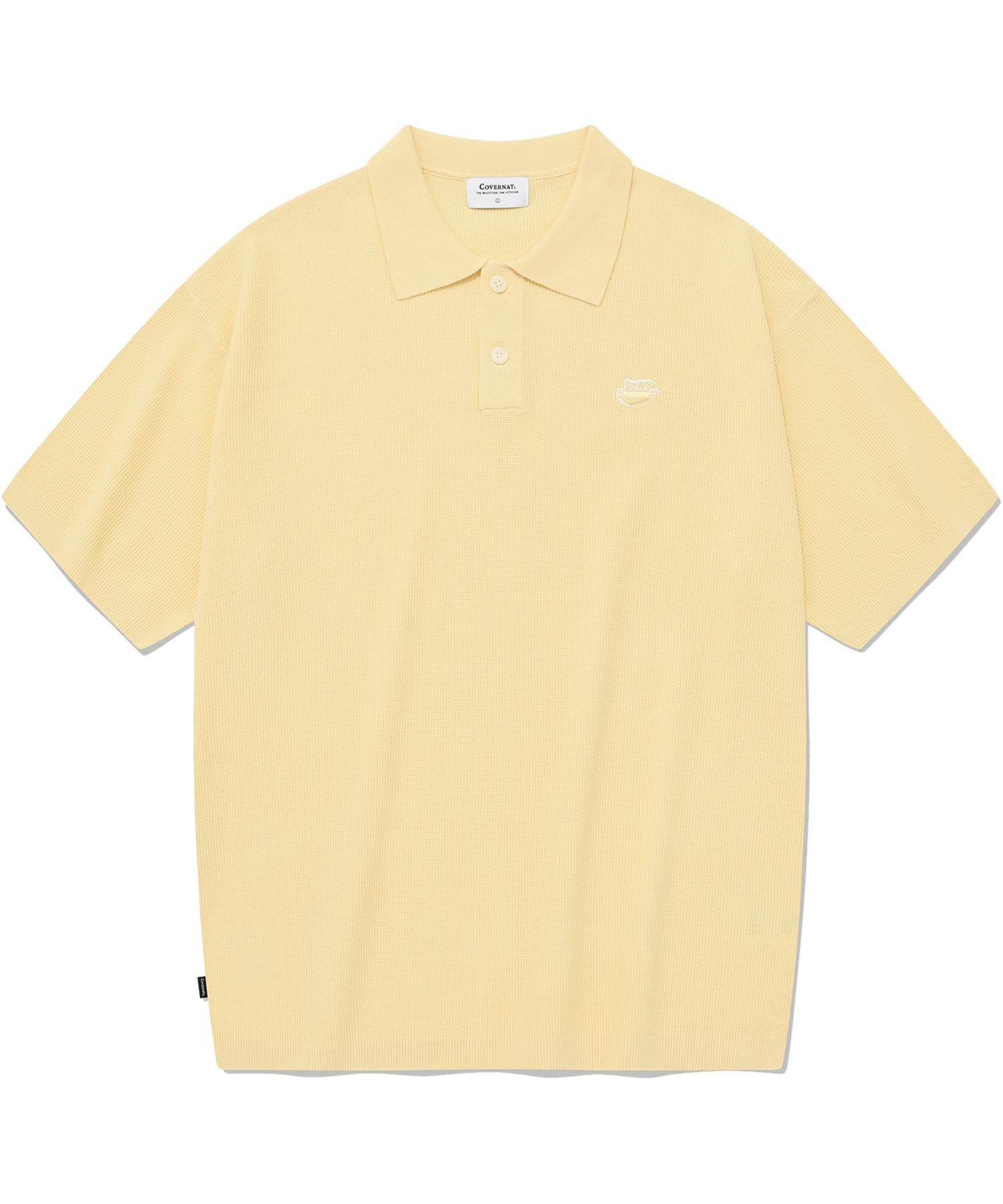 Covernat Whale Logo Collar Half Knit Yellow Yellow/L