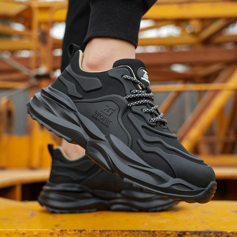 Fashion Men Safety Shoes Sneakers Anti-smashing Industrial Working Boots Puncture Proof Indestructible Work Shoes Men Boots