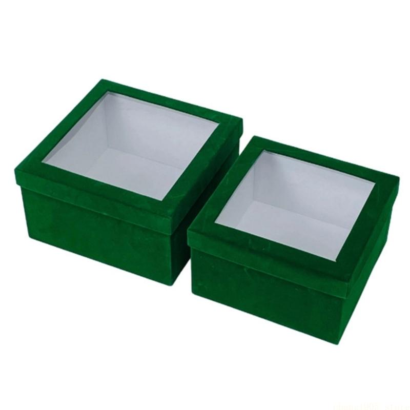 QX2E Round/Square Gift Box with Cover Flower Arrangement Bucket Decoration