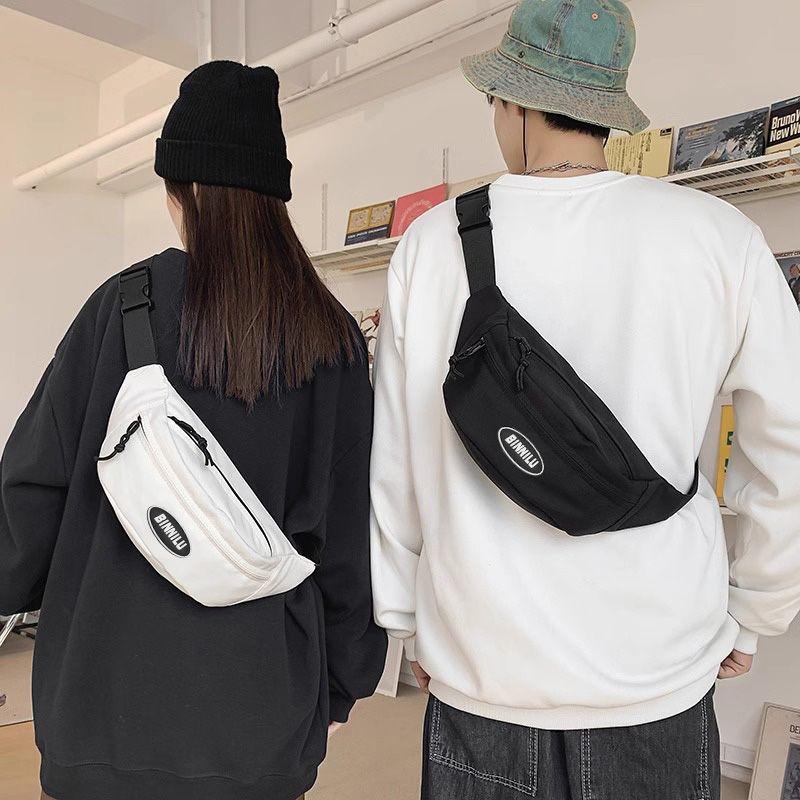 Geantă de piept pentru bărbați, culoare solidă, geantă de talie, geantă de umăr multifuncțională pentru bărbați, geantă mică crossbody