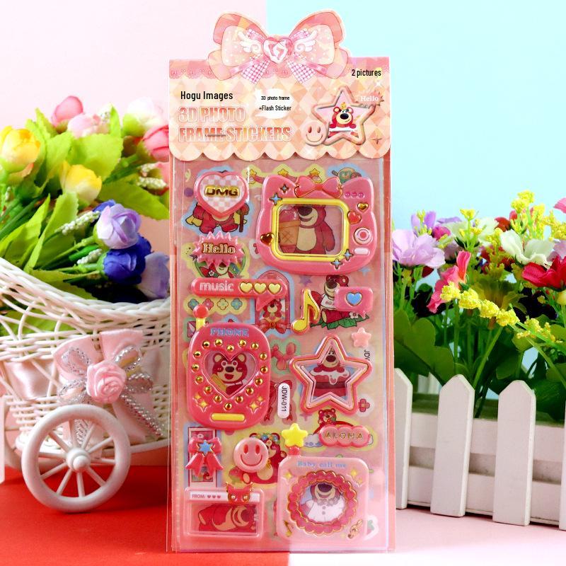 Double Layer 3D Stickers: Capybara, Labbub, Strawberry Bear, Kuromi, My Melody