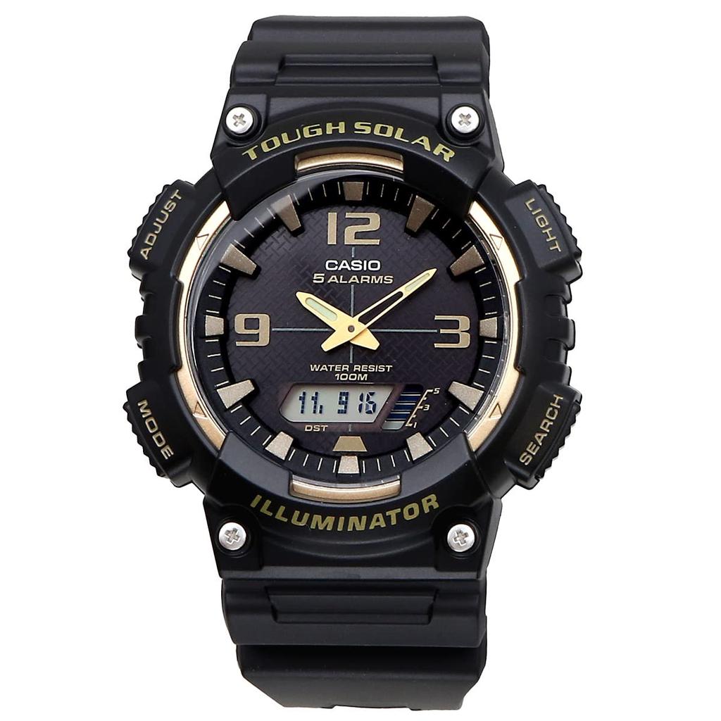 CASIO Tough Solar Ana-Digi Quartz Watch AQ-S810 Series Men's Overseas Model black x gold AQ-S810W-1A3V