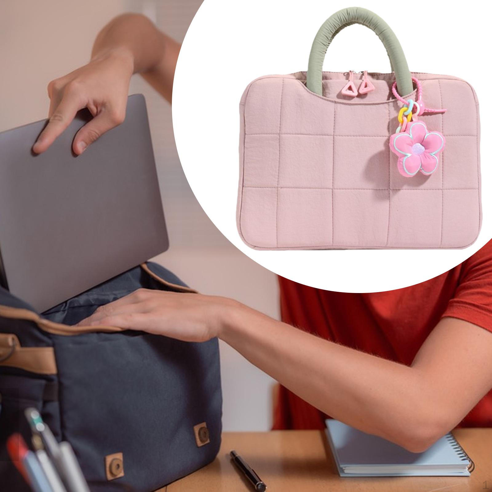 

Laptop Sleeve Case 16inch Casual Portable Computer Bag Briefcase for Office Travel Business розовый