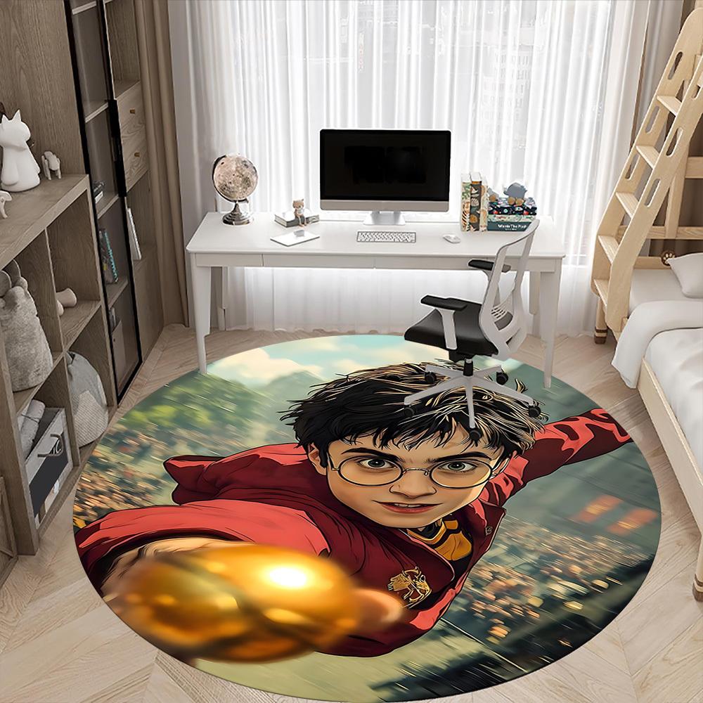 1pc Harry Potter Gryffindor Wand Office Round Area Rug, Under Office Chairs Bedroom Living Room Home Decor a1022281