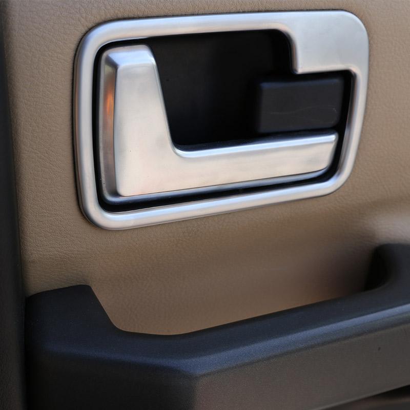 Per Land Rover Discovery 3 04-09 ABS cromato/Grana legno nero Auto Interno Maniglia Porta Ciotola Copertura Rivestimento Adesivo Auto