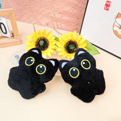 Schwarze Katze Puppe Schlüsselanhänger Anhänger Niedliche Cartoon-Puppe Schultasche Hängende Dekoration Plüschanhänger Geschenk