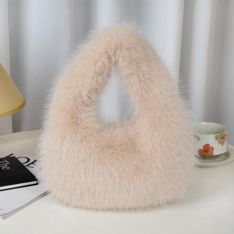 New imitation fox hair Korean version of cute fashion dumpling bag Internet celebrity trend