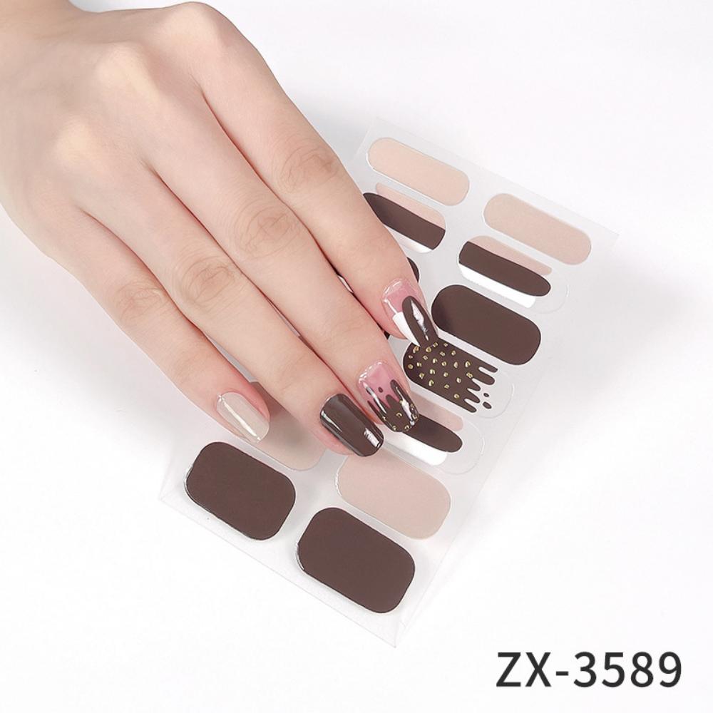 Film lac de unghii gel tridimensional impermeabil fără coacere sticker complet film de unghii de primăvară și vară hârtie film de unghii