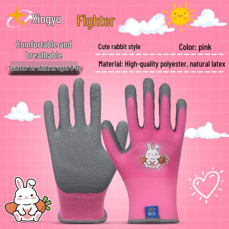Kids' Non-Slip Protective Latex Gloves for Tide Pooling, Camping, Gardening, Pet Handling, and Anti-Puncture Protection