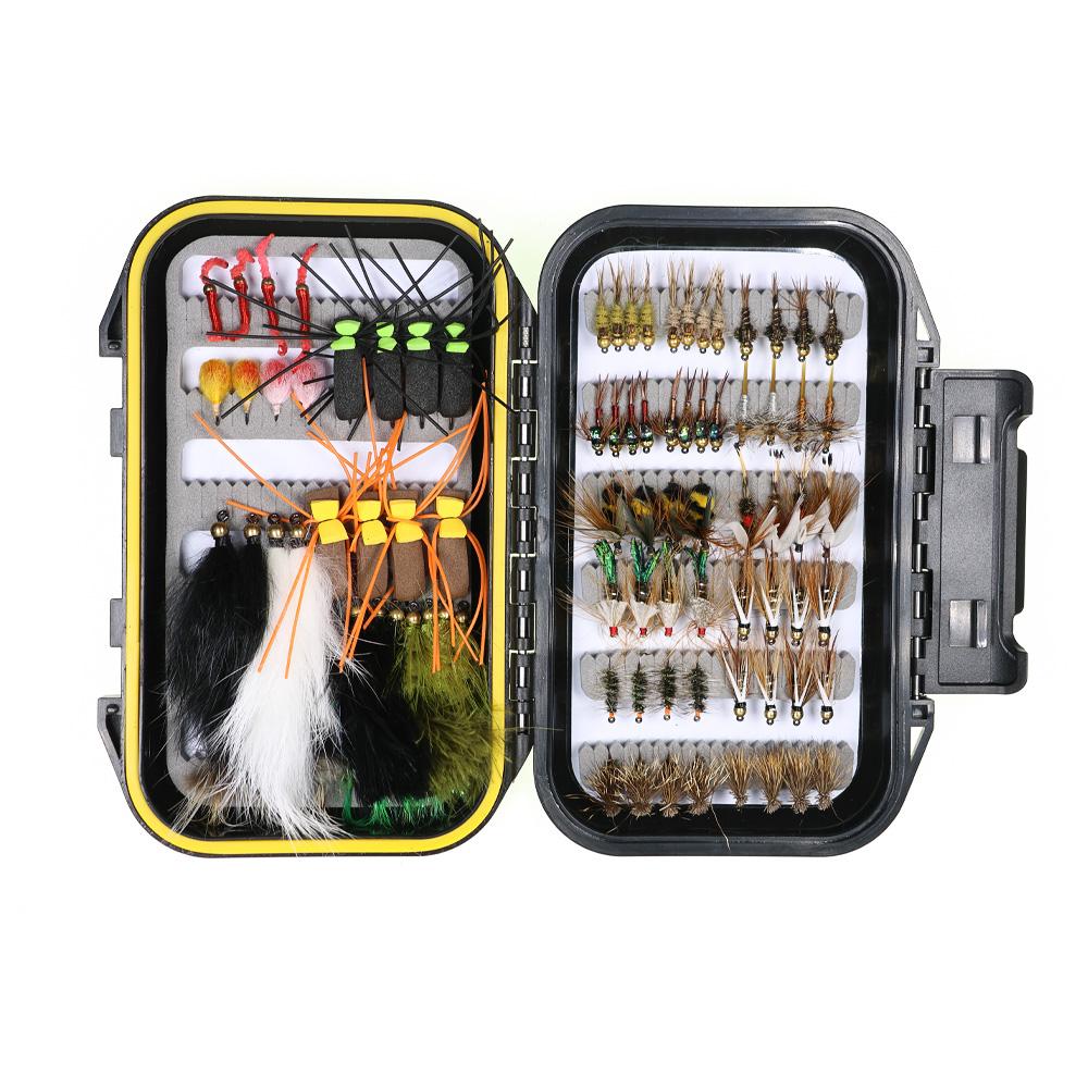 30/70/88/92 Stück Fliegenfischen Fliegen Set Mit Woolly Bugger Hare's Ear Nymphe Trocken-/Nassfliegen Elchhaar Köcherfliege Royal Wulff Tschechische Nymphe