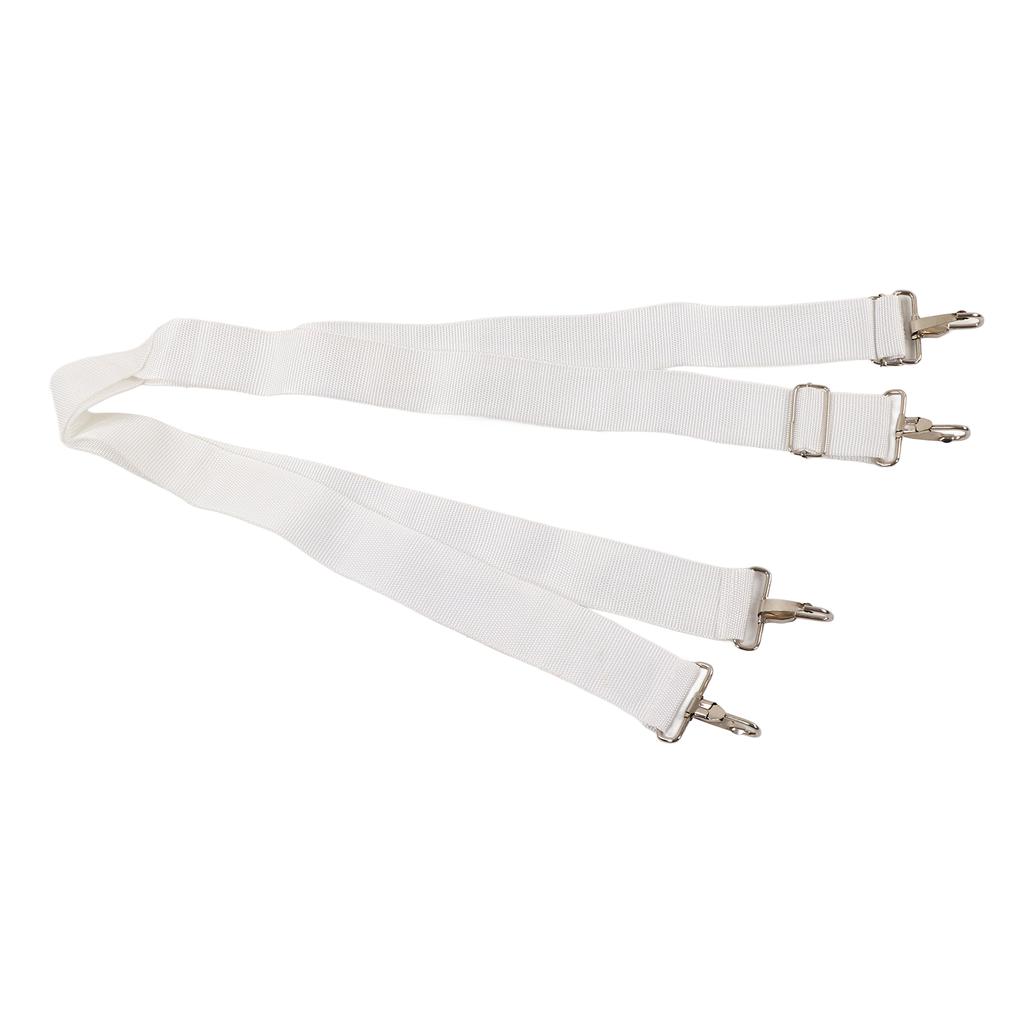 Bass Drum Strap Soft Nylon Elastic Adjustable Ergonomic Comfortable Double Shoulder Drum Strap Belt for Bass Drum White