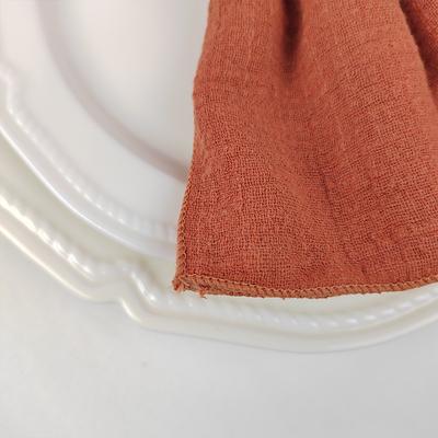 40x40cm Raw Fringed Trim Cloth Napkins Cotton Fabric Soft Reusable Retro Burrs Tea Towel Rustic Wedding Parties Decor