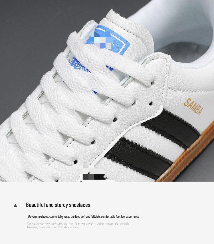 De Xun Pánské a dámské všestranné ležérní tenisky s plochou podrážkou Forrest Gump - Pár styl s designem tří pruhů Samba