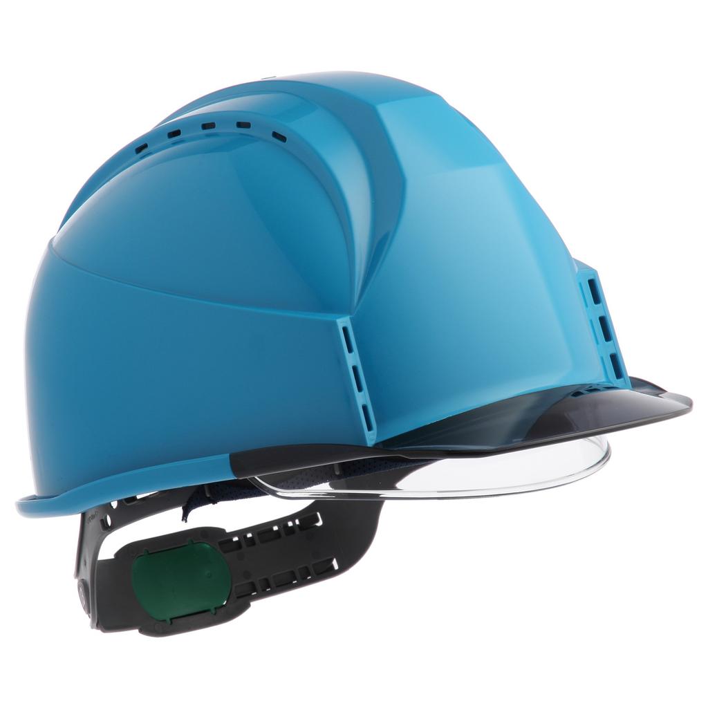 Sumibe Techno Plastics Helmet KKC3 Series with Ventilation Transparent Shield Styrofoam Liner Holes, Visor, Face, KKC3S-B-BL-S