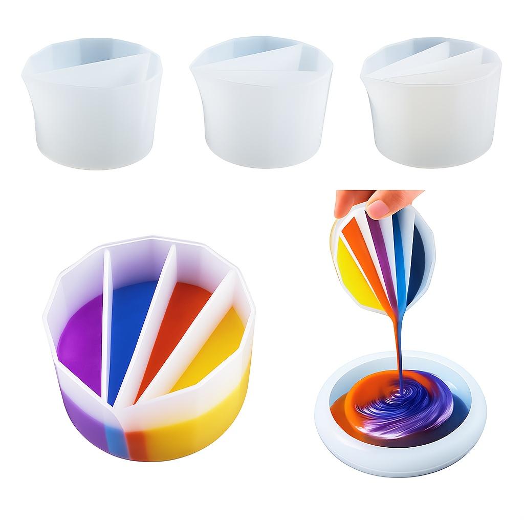 Silicone Measuring Cup,Detachable Cup (2/3/4/5 Compartments) for Jewelry Casting, Epoxy Resin Crafts,Acrylic Paint Resin Pouring