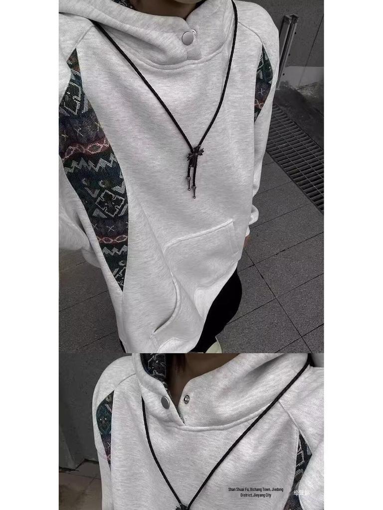 2025 Men's Autumn/Winter Patchwork Hooded Sweatshirt