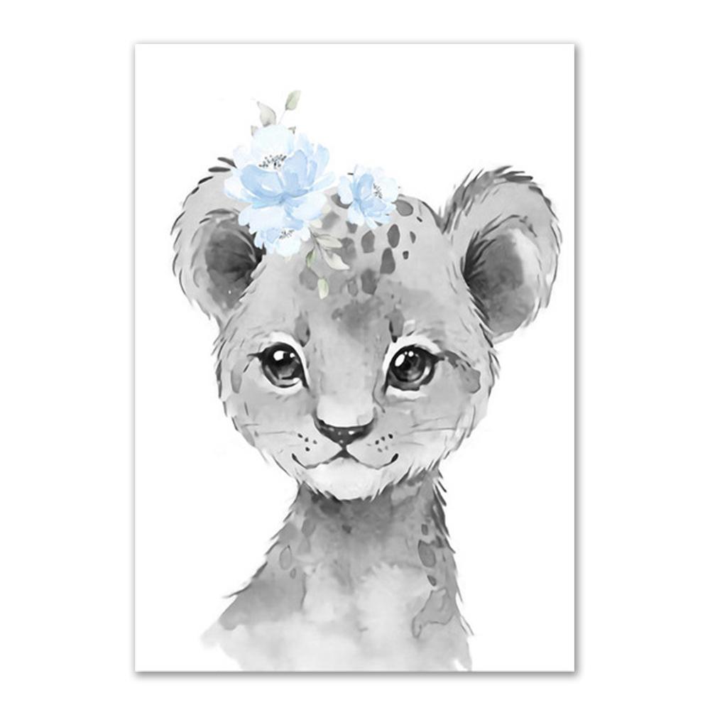 Personalize Baby Name Wall Decoration Painting Customize Nursery Wall Art Poster For Kids Bedroom Deco Animals Canvas Painting
